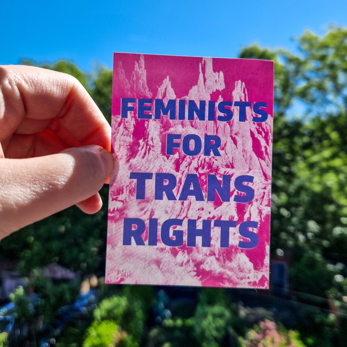 Sticker from Penfight Distro: Feminists for Trans Rights