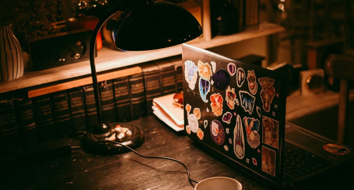 Laptop with stickers